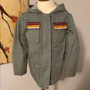 Peek embellished & lined Army green jacket size 3T